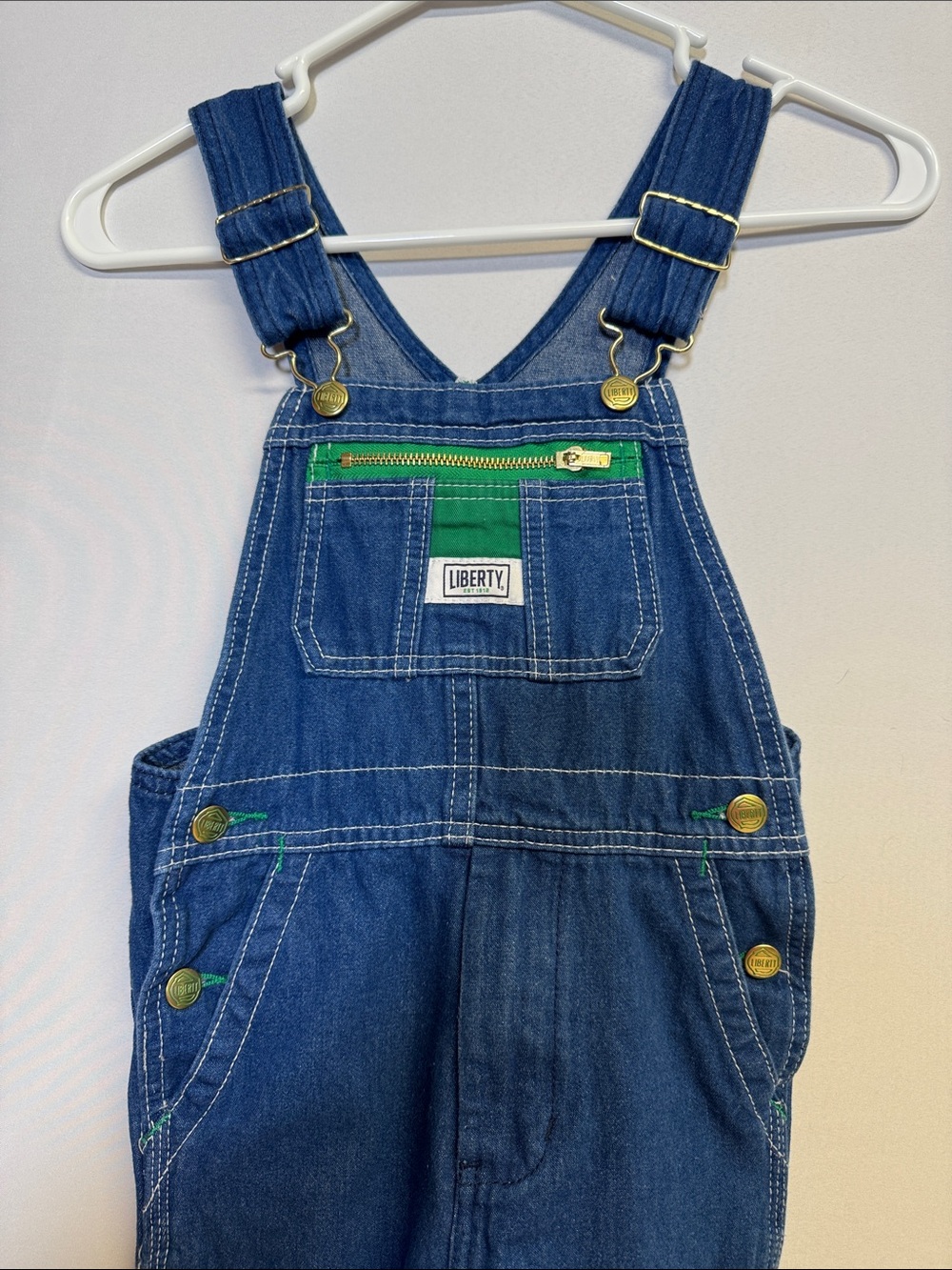 Liberty Dark Blue Denim Kids Overalls Size 7 - Picture 3 of 8